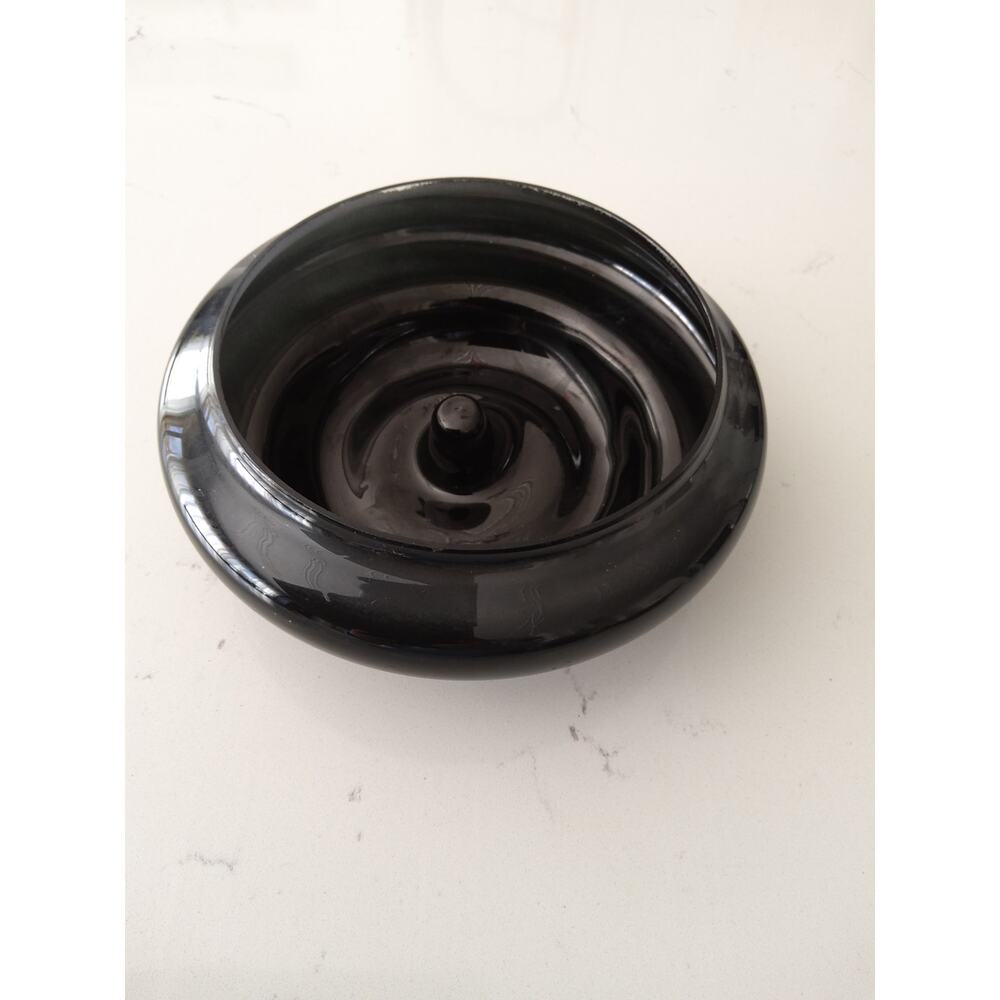 MIKASA made in Portugal glass planter,ashtray, Bowl Smokey black